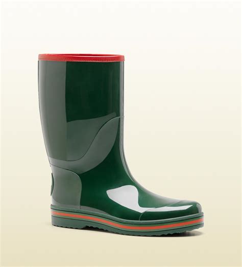 gucci rain boots green